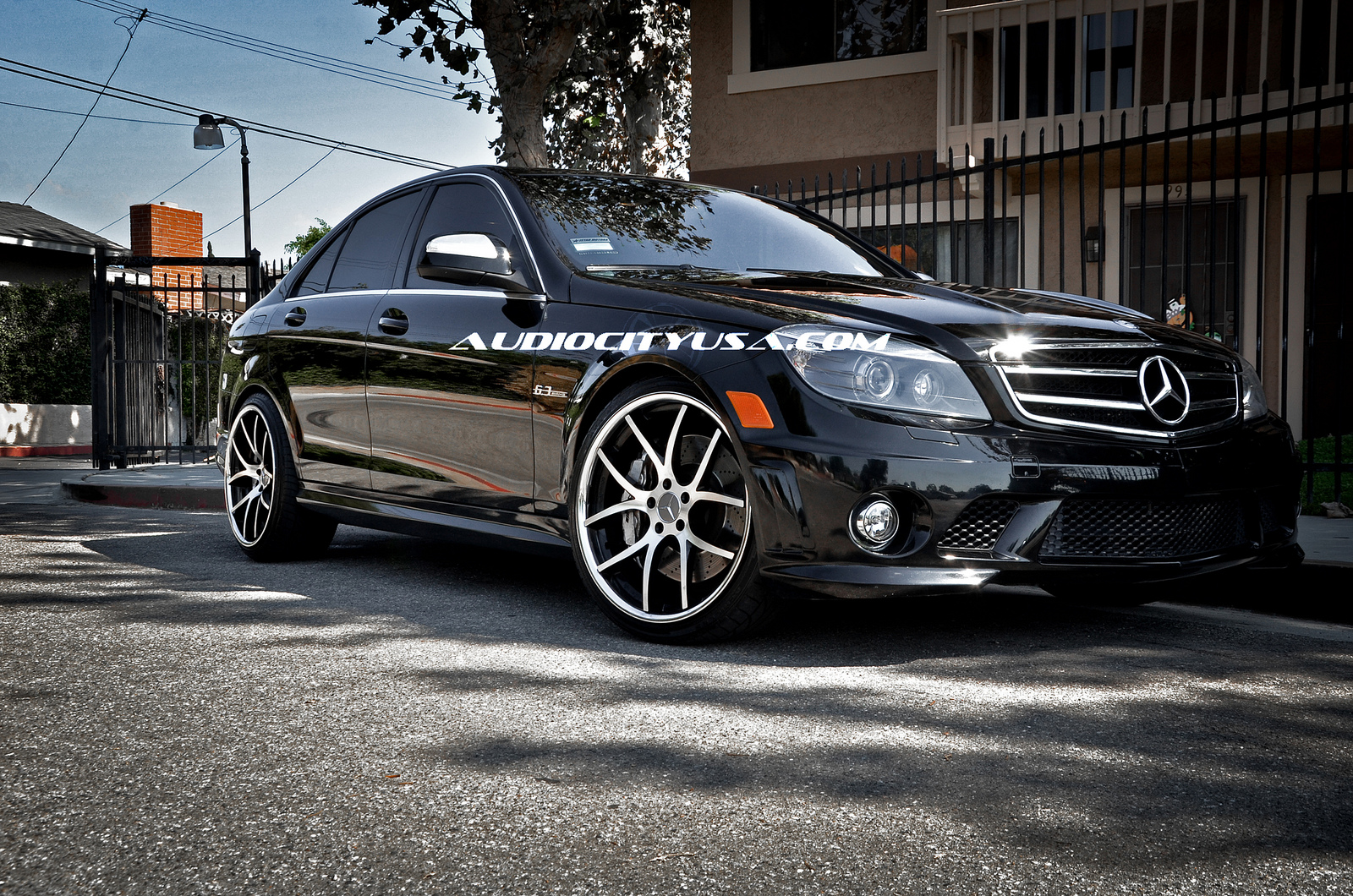 Giovanna Monza 20' Machined Black on Mercedes Benz C63 AMG